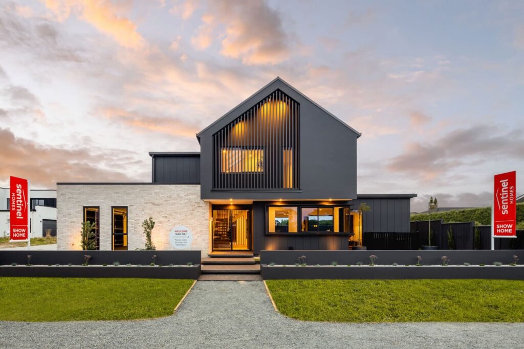 Waikato showhome exterior at dusk