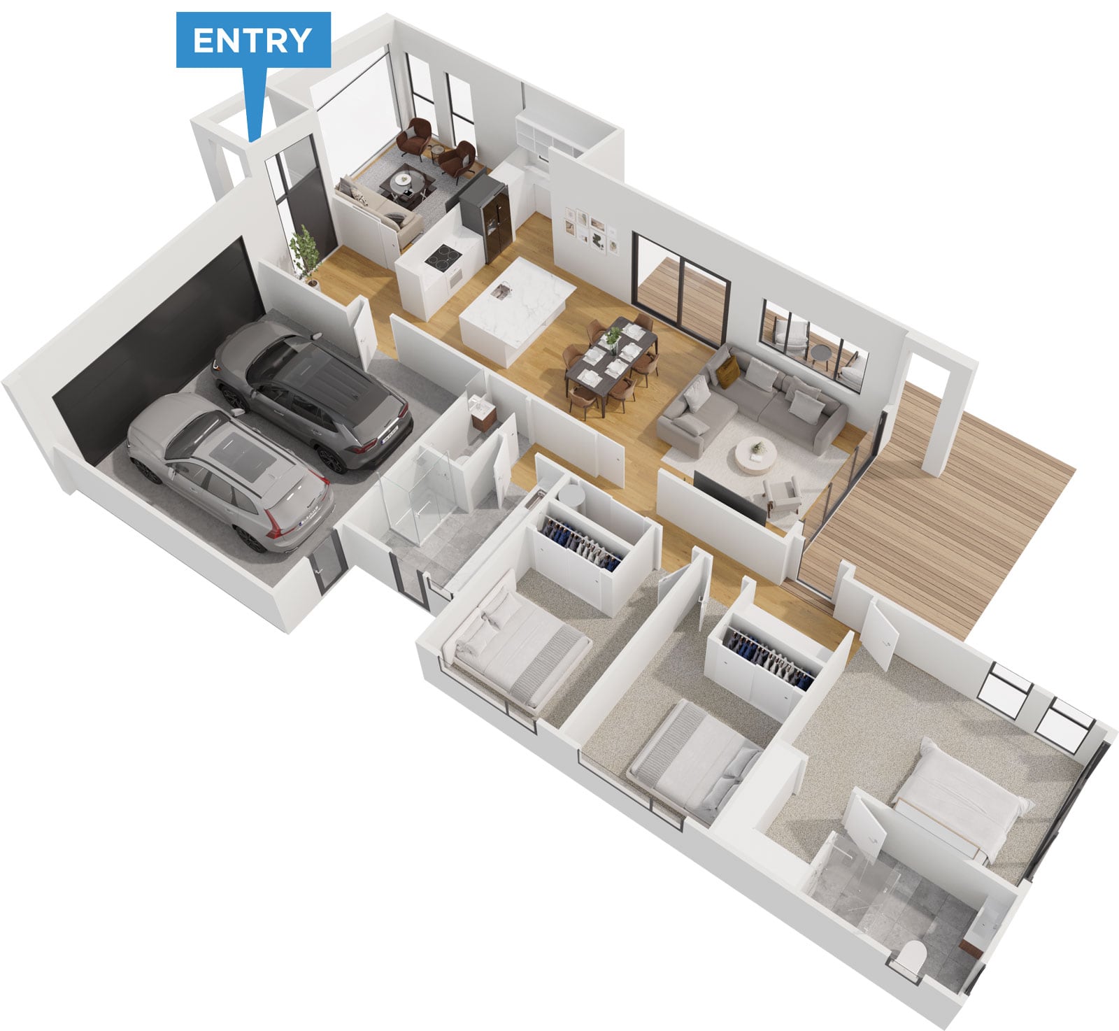 Roosevelt floor plan in 3D