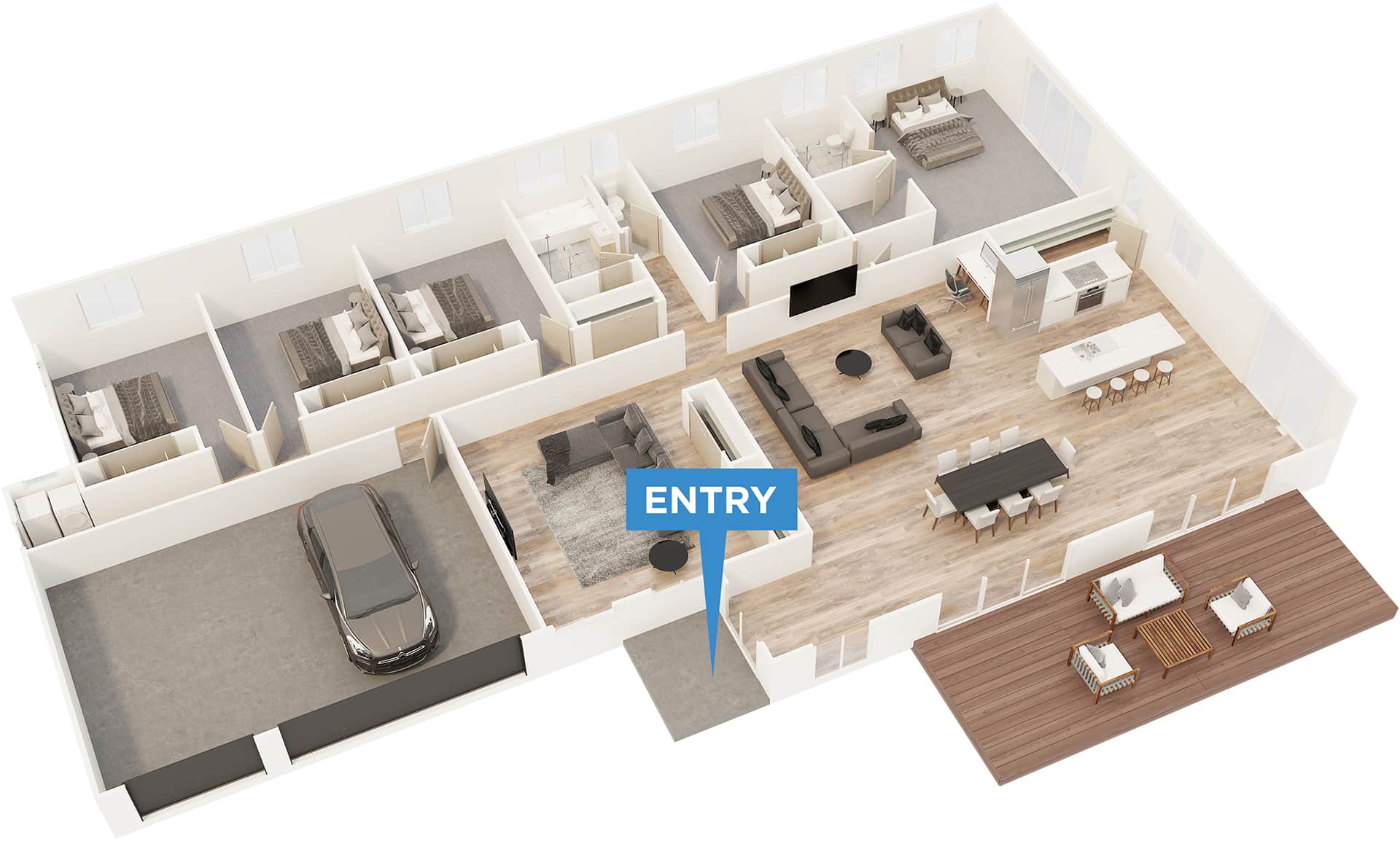 Tararua floor plan in 3D