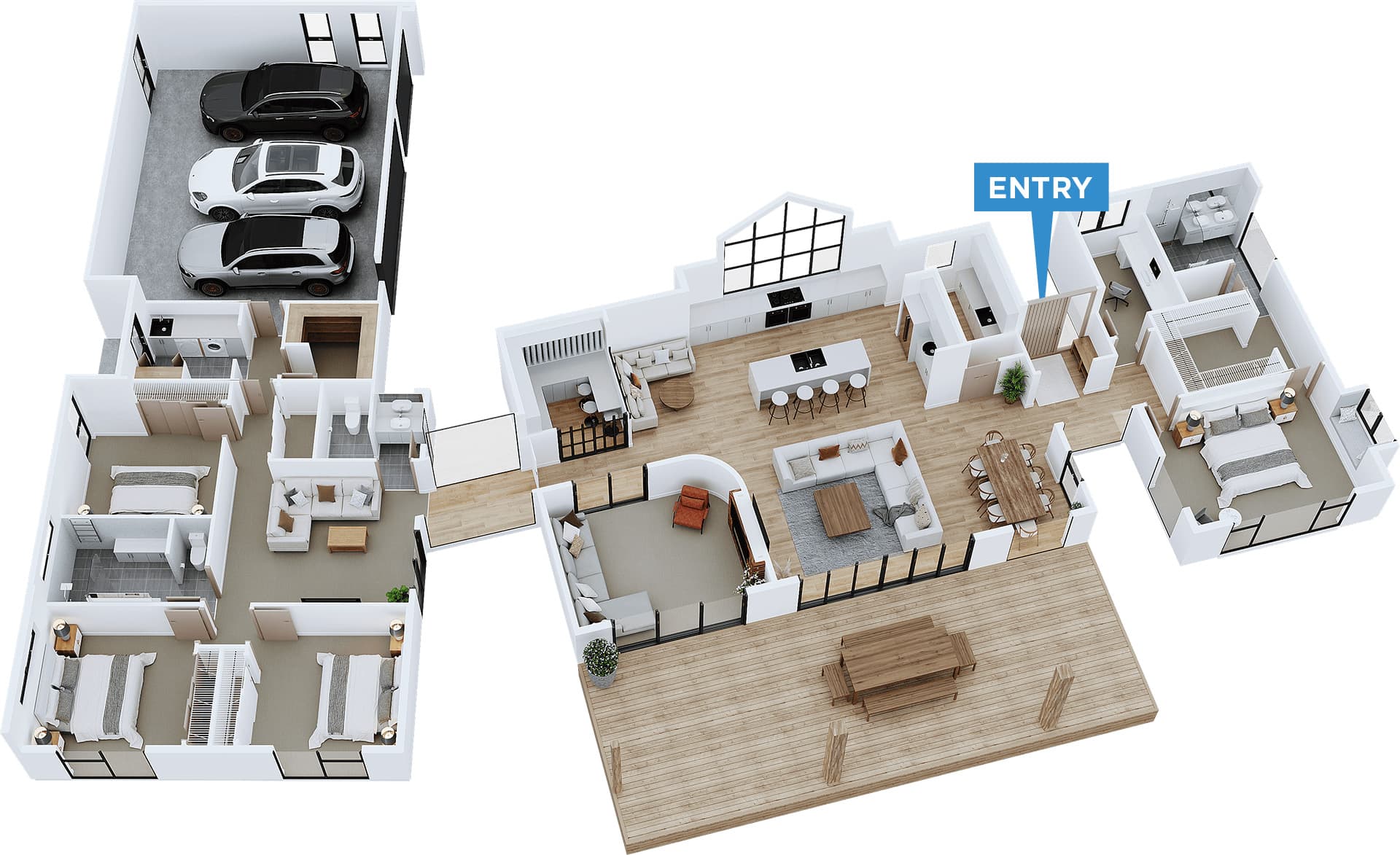 Riverside floor plan in 3D
