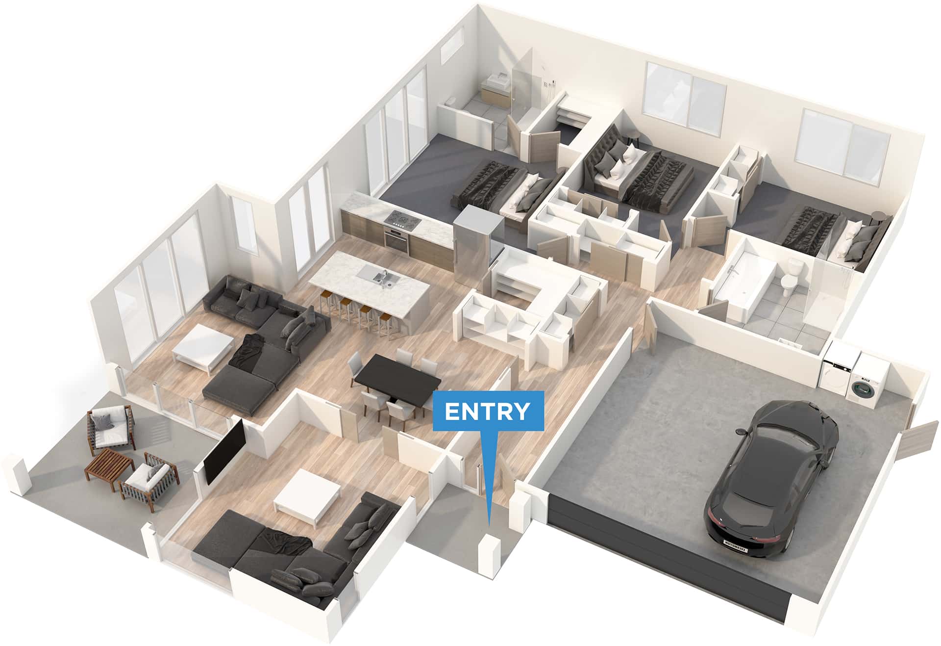 Anchorage floor plan in 3D