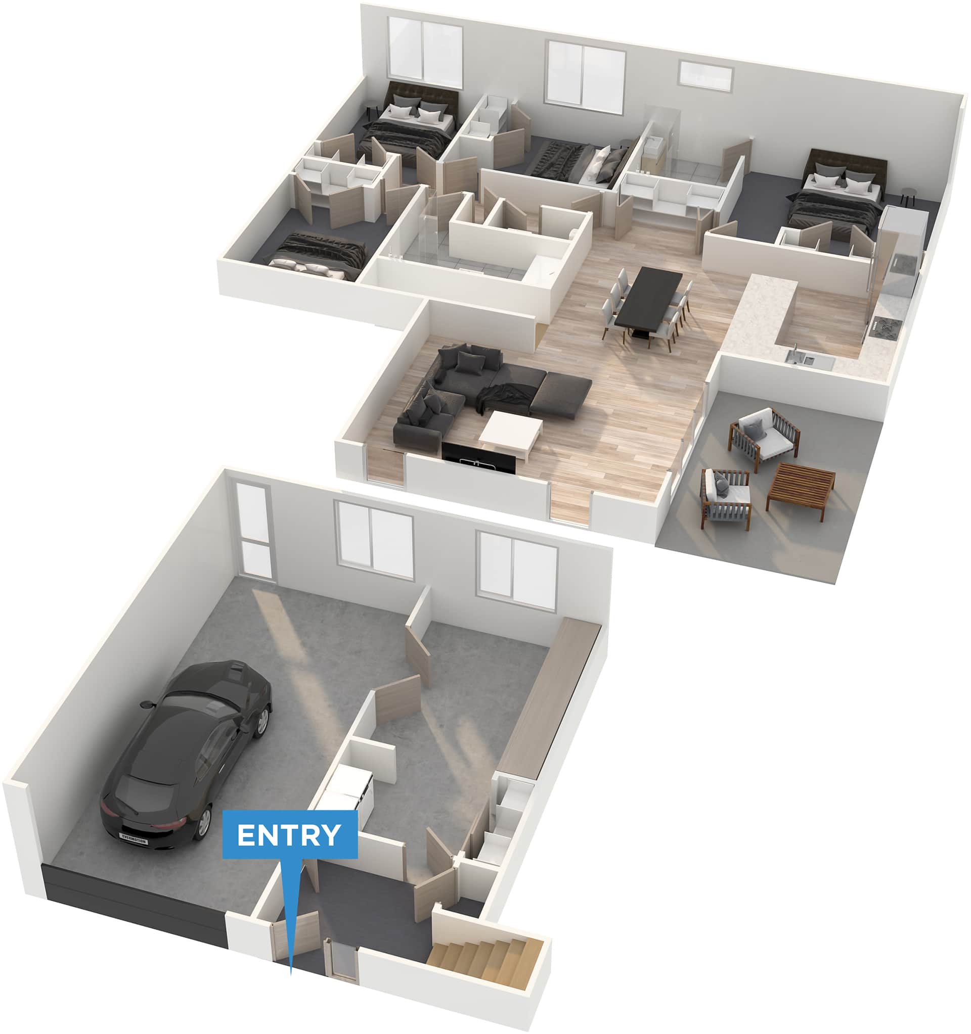 Buchanan floor plan in 3D