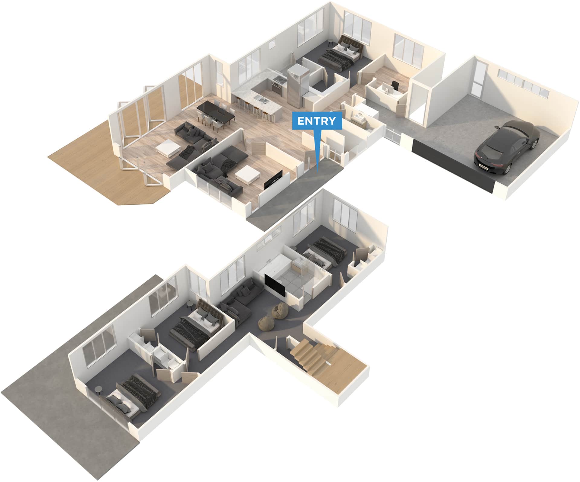 Cheltenham floor plan in 3D