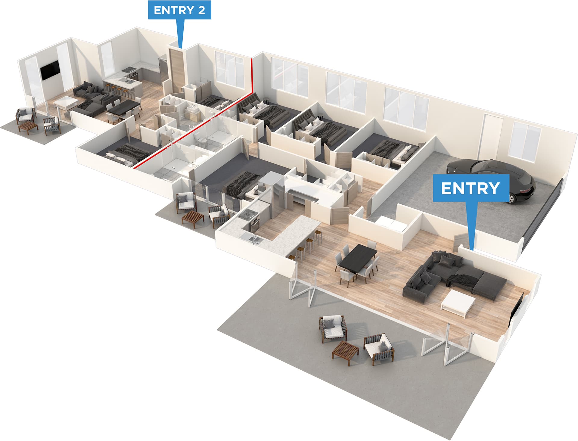 Duke floor plan in 3D