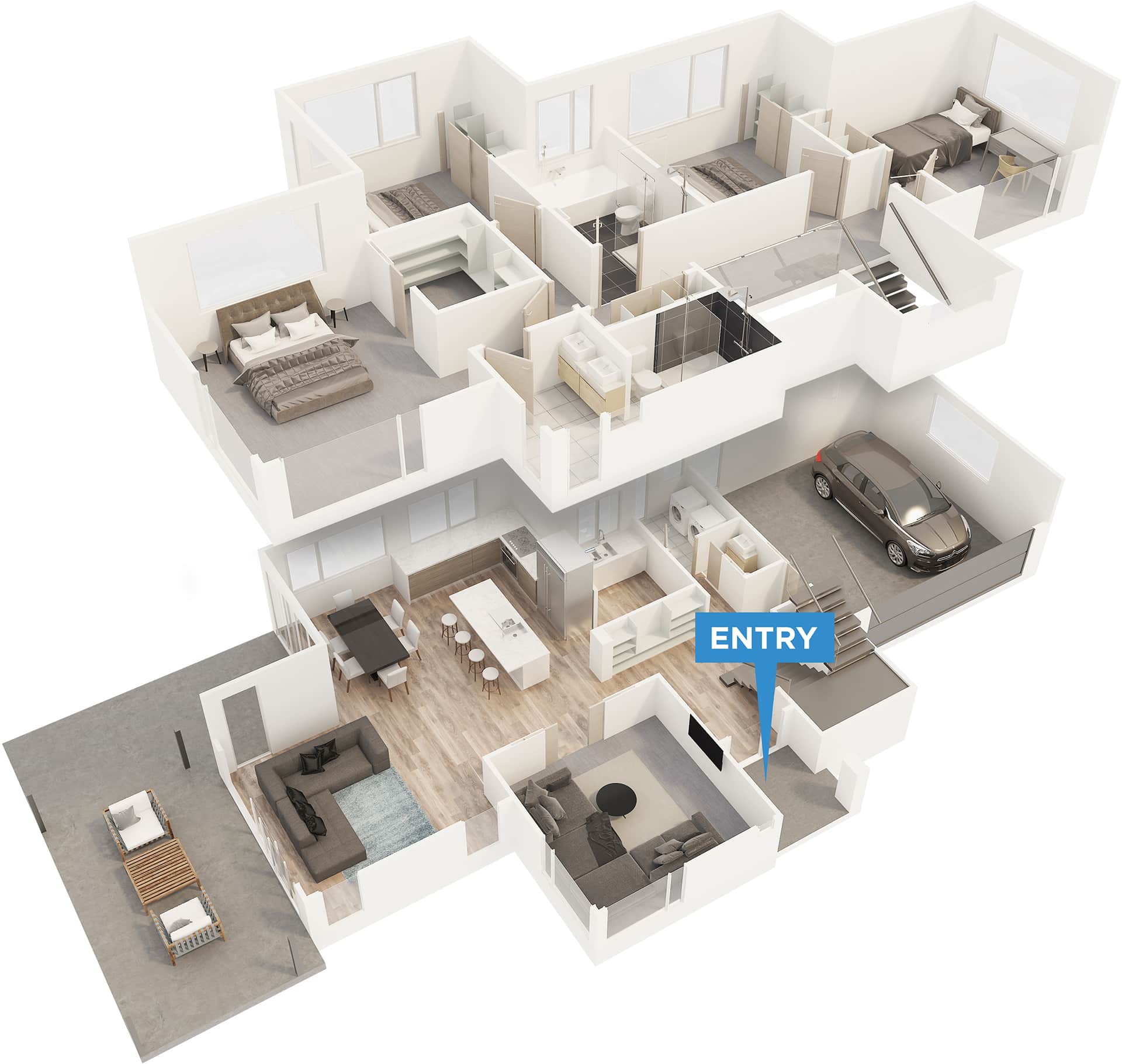 Huapai floor plan in 3D