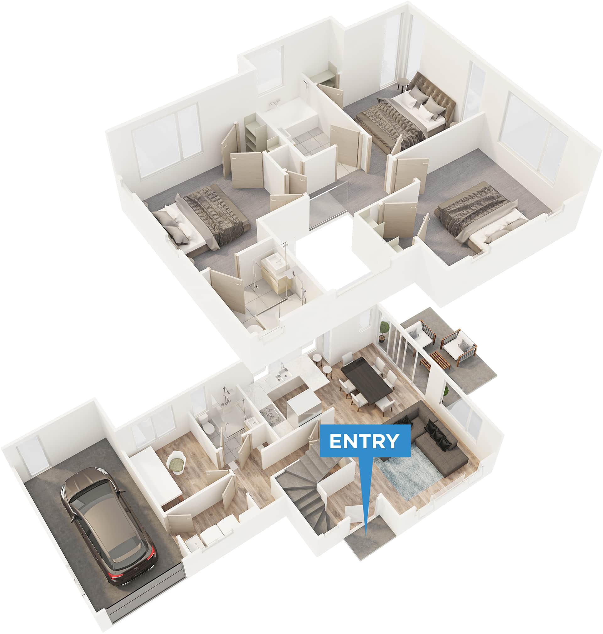 Milford floor plan in 3D