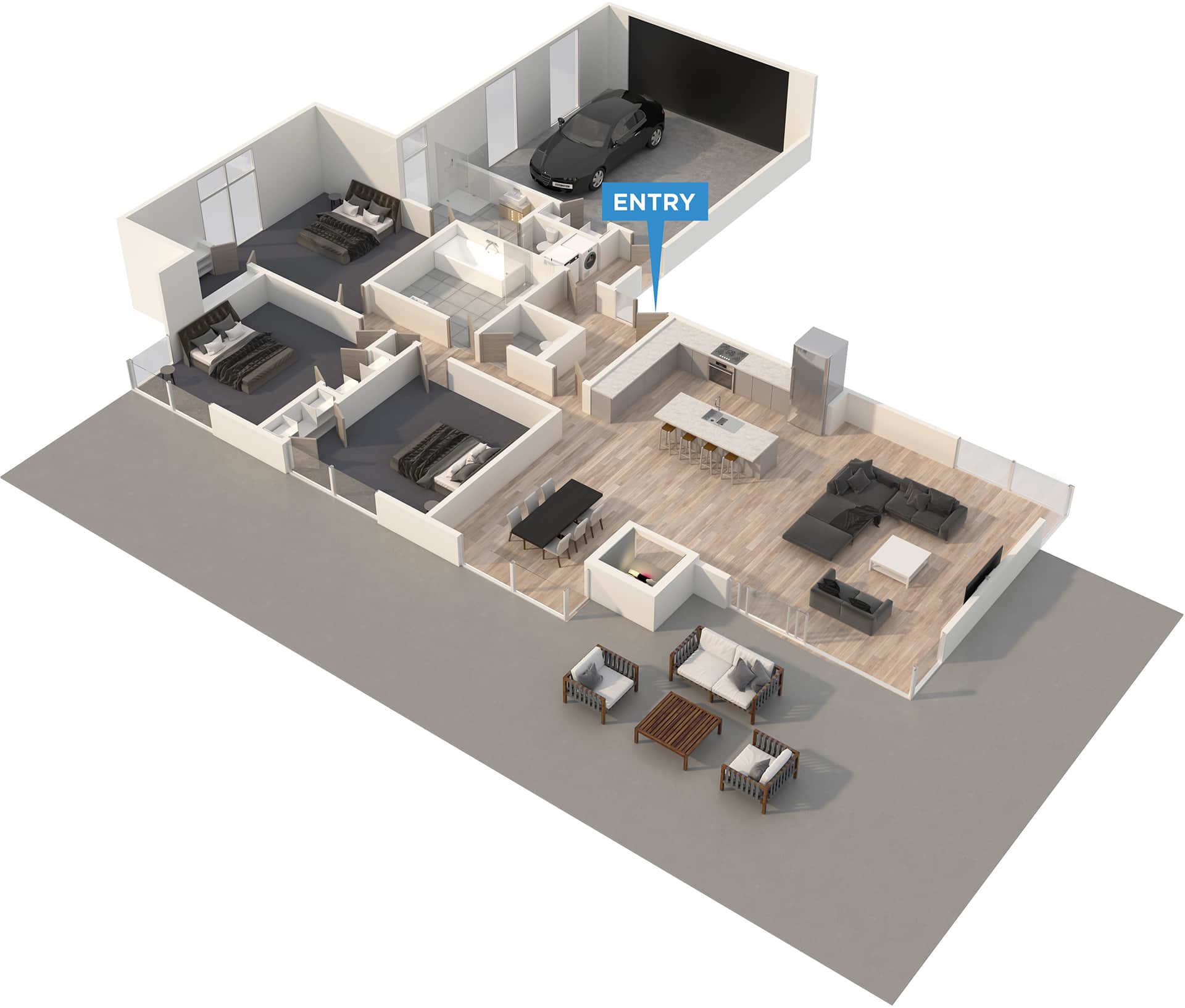 Sager floor plan in 3D